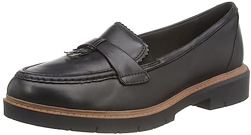 CLARKS Femme Westlynn Bella Shopping-Feed;Mujer;mocasines-Mujer, Black Leather, 40 EU