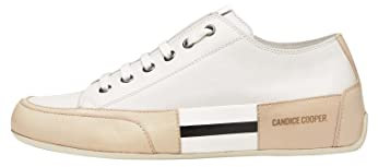 Candice Cooper Rock Patch S-Sneakers aus Leder in Vintage-Optik, weiß 38