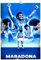KUSTOM ART Bild im Vintage-Stil, quadratisch, Serie Diego Armando Maradona, Druck auf Holz, 25 x 18 cm.
