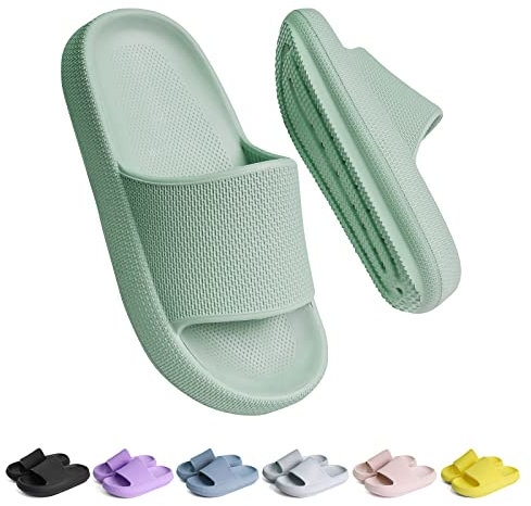 Buwege Claquette Enfant Chausson Antidérapant Piscine Fille Garçon Pantoufle Plage Bain Doux Plat Maison Sandales Vert 36 EU