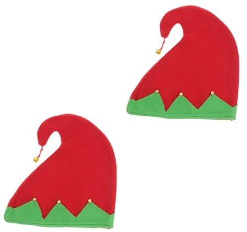 ABOOFAN 2 Stück Kleid Narr Mit Kostümen Mütze Cosplay Requisite Hüte Kostüm Mütze Weihnachtsmann Zubehör Stoff Winter Mode Weihnachten Für Kleidung Vlies Herren Glocken Filz