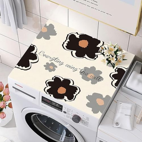 QMZDXH Housse Anti-dérapante pour Lave-Linge et sèche-Linge Protection Machine a Laver Couvercle de Lave-Linge AntidéRapant Housse De RéFrigéRateur Lave Linge Top E,40 * 40cm