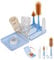YOTIME Ensemble Goupillon Biberon Voyage with Egouttoir Biberons, pour Voyager avec Bébé, Rendre Bisite à Ses Amis et à Ses Relations, Bleu