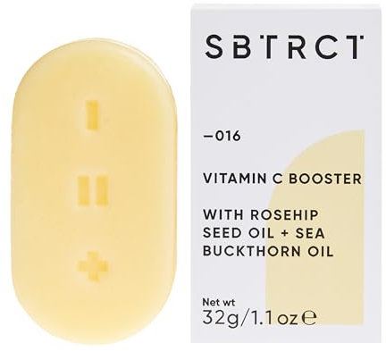 SBTRCT Vitamin C Booster - World's First Solid Vitamin C Serum | Rosehip Seed & Sea Buckthorn Oils | For Brighter Skin | Travel-Friendly & Sustainable | Vegan, Cruelty Free, Eco Packaging - 32g