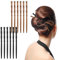 Ymapinc - Palillos de madera retro para el cabello, 12 palillos para el cabello, textura resistente pero ligera, palos de pelo con forma de bambú para moños, accesorios de peinado para mujeres y niñas