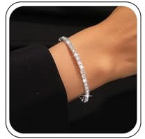 TseenYi Kristall Strass Manschette Armband Silber Kristall Armreif Armband Für Frauen Funkelnde Cz Tennis Armband Cubic Zirkonia Offenes Armband Braut Hochzeit Armband Schmuck Für Frauen Und Mädchen