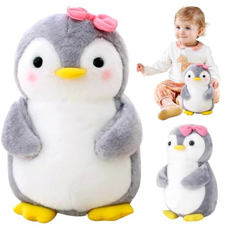 KBIBCK Peluche Pingouin 25cm, Jouet en Peluche, Poupée Pingouin, Cadeau d'Anniversaire pour Enfants