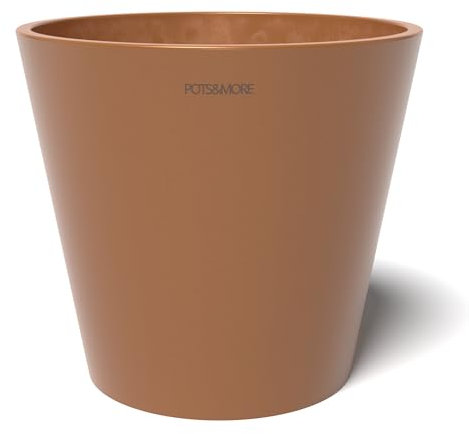 POTS&MORE VP012003 Conico 20 Pot de Fleurs, diamètre : 20 cm, Forme Ronde, Couleur Terre Cuite, Hauteur : 18 cm, Cache-Pot en Plastique, pour Plantes d'intérieur