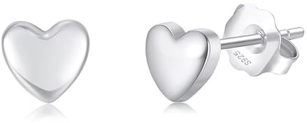 Deyanse Silber Ohrstecker für Damen - 925 Sterling Silber Herz Ohrringe, Schlafen Knorpel Stecker für Mehrere Piercings, Hypoallergene Nickelfrei Schmuck mit Geschenk Box