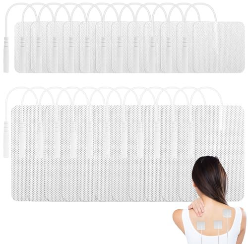 NZZVNZ 24 Stück Elektroden Pads, 10x5cm und 5x5cm Selbstklebende Elektroden für Tens Gerät wiederverwendbar zur Linderung von Muskel Klebe-Elektroden für EMS-Trainer