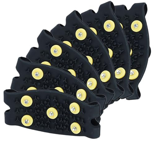 SAFIGLE Eisspikes Für Schuhe 3 Paar Eiskrallen Mit Rutschfesten Stahl-Spikes Elastische Schuhgriffe Für Wandern Joggen Und Outdoor-Aktivitäten Auf EIS Und Schnee
