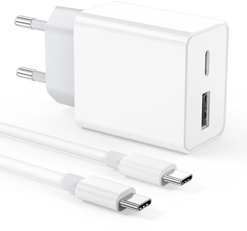Caricatore per iPhone,Caricatore USB C,Rapido a doppia porta USB C Caricabatterie per iPhone 15/14/14 Pro/14 Pro Max/14 Plus/12/11/XS/XR/X/SE,Spina Alimentatore Presa Carica con Cavo