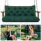 Amdieu Garden Swing Cushions 3 Seater Waterproof Bench Cushions with Backrest and 8 Ties 12cm ﻿Thick Swing Cushions Replacement for Outdoor Furniture Garden Swing Porch Patio(Dark green-150 x 100 cm)