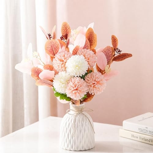 SilverChry Keramikvase Weiß – 15.5x12x5cm Kleine Vase mit Tropfenmuster, Weiße Keramik Vase,Moderne Boho Vase für Dekoration,Esstisch,Bücherregal,Kaminsims,Eingang,Hochzeit, Einweihungsgeschenk