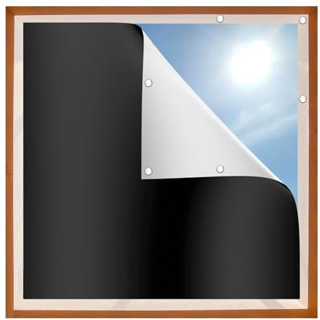 Nicrulp Rideau occultant occultant en tissu Foscurit sans perçage pour chambre à coucher, grenier, voiture 130 x 145 cm