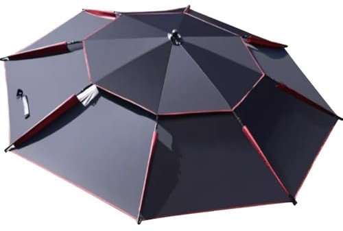 GSKDZG Nero Ombrellone Da Pesca Per Pescatori Ombrellone Da Giardino 2m 2.2m 2.4m 2.6m Ombrellone Da Spiaggia Inclinabile, Protezione Solare Impermeabile Antivento(2.0m/6.5ft)