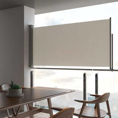 SKM Auvent latéral rétractable de Patio 120 x 300 cm Blanc cassé,Maison & Jardin,Pelouses & Jardins,Vie en extérieur,Parasols & voiles d'ombrage,Crème,5.71KG,45188