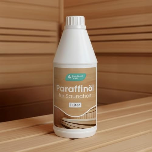 Grundmann Pflegeöl für die Sauna - 1 Liter Saunaöl Paraffinöl - Natürliches Pflegeöl zum Schutz von Saunaholz - Schützt das Holz