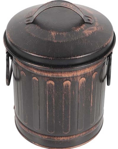 Fireplace Fire Bucket Iron Black Lightweight Sturdy | Ash Bucket for Log Burner, Easy Carrying, Kitchen Countertop and Restaurant Use, Simple Style