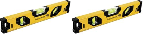 Teronbeta Aluminium Alloy Spirit Level 300 mm/12 Inch Shock Proof Torpedo Level with Magnetic Base and 3 Bubble 45°,90°,180° - Yellow/Black (Pack of 2)