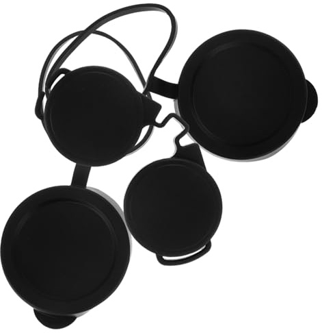 Fernglas Schutzkappen 50mm aus Gummi, 3 Stück-Pack für 10x50 | Dachkant Okulare und Objektive, Silikon mit Flexibler Ringbefestigung, Schwarz