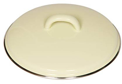 Riess, 0097-006, Deckel mit Chromrand 16, CLASSIC - BUNT/PASTELL, Farbe Gelb, Durchmesser 16 cm, Höhe 5.2 cm, Emaille, optional zu Töpfen und Kasserollen