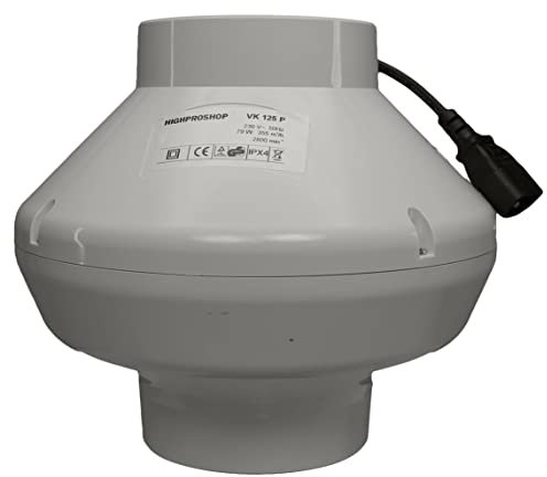 Fantronix VK Series Centrifugal In Line Duct Extractor Fan (5 / 125mm - Temperature & Speed Control)