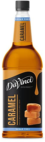 DaVinci Gourmet Sugar Free Caramel Syrup Pet, 1er Pack (1 x 1 l) | mit natürlichen Aromen und Farben, alkoholfrei, intesiver Karamell Sirup Geschmack, mit Getränke und Desserts kombinierbar