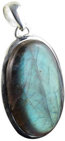 Pendentif labradorite en argent massif - Taille de pierre 13x18mm