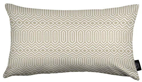 McAlister Textiles Colorado | Kissenbezug für Sofakissen in natürlichem Taupe | 30 x 50 cm | Gewobenes geometrisches Jacquard Muster | Ethno-Design Deko Kissenhülle für Sofa, Couch