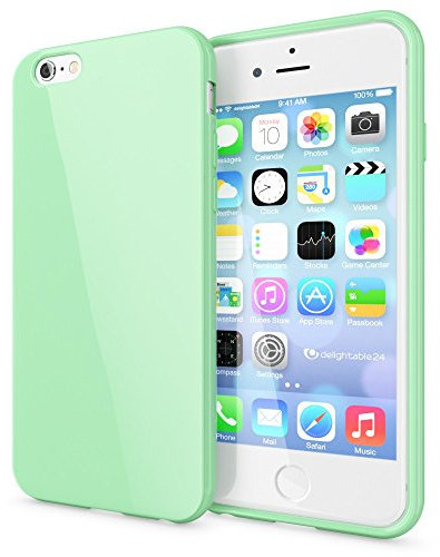 NALIA Handyhülle kompatibel mit iPhone 6 Plus 6S Plus, Ultra-Slim TPU Silikon Jelly Case, Dünne Cover Gummi Schutz-Hülle Skin, Handy-Tasche Telefon-Schale Back-Cover Smart-Phone Bumper - Mint Grün