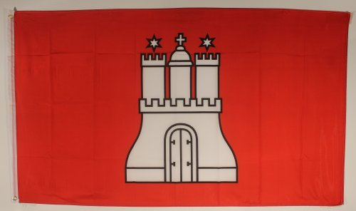 Flagge Fahne Hamburg 90x60 cm wetterfest und lichtecht für innen und aussen