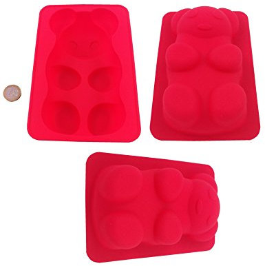 3 Stück Bären Teddybären Kuchenform Silikonform riesen Bärchen Form Fruchtgummi Brot Backform Brotleib selber backen Schokoladenform Eiswürfelform Pralinenform Cupcake Keks Kuchen Basteln Backen Verzieren Eckige Form von ROYAL HOUSEWARE