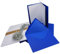 50x Falt-Karten Set in Royal-Blau inklusive Brief-Umschläge DIN B6 - Faltkarte B6 - Einlegeblatt und silbernem Schmuckband