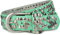 styleBREAKER Cintura da donna con borchie di diverse forme, cintura in ecopelle unicolore, cintura da donna regolabile 03010008, colore:Verde-menta, Taglia:90cm