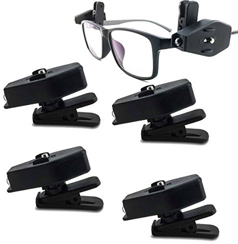 NUZAMAS Set mit 4 Scheinwerfern Cap Light Clip on Cap Hut Brille Licht 360 Grad Rotation Leichtgewicht für Camping Wandern Angeln Joggen Lesen Auto Arbeiten