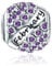 FOREVER QUEEN Februar Geburtsstein Charm Bead für Damen 925 Sterling Silber, zum Geburtstag 12 Farben Jan - Dez Anhänger für Armband und Halskette FQ0004-2“MEHRWEG”