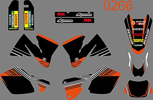 0266 3M Customized Motorrad Aufkleber Dirt Bike Aufkleber Grafik-Set für KTM MXC EXC 250 300 350 400 520 2001-2002