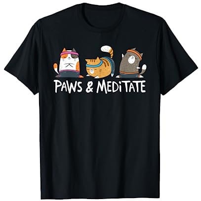 Yoga Cat Paws and Meditation Yoga Position Workout T-Shirt
