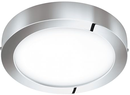 Eglo Connect LED Ceiling Light Fueva-C, smart Home Ceiling lamp | material: die-cast metal, plastic, colour: chrome, Ø: 30 cm, dimmable, adjustable white tones and RGB colours, IP44