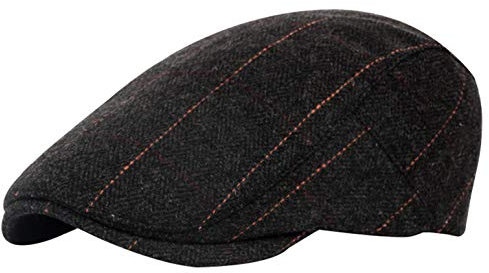 AIEOE Schiebermütze Flatcap Herbst Winter Wolle Golfermütze Flache Kappe Newsboy Schirmmütze