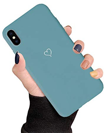 Ubeshine Hülle für iPhone XS/X - Kreatives 3D Muster Schutzhülle Ultra Dünn TPU Silikon Handyhülle Bumper - Chic Bling Herz Kratzfest