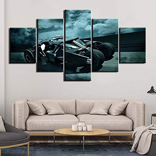 Myrdsio Impression Sur Toile 5 Parties Image Imprimée Sur Toile Movie Batman Pictures Peinture Décoration Murale 150×80Cm Avec Cadre Artwork Peinture