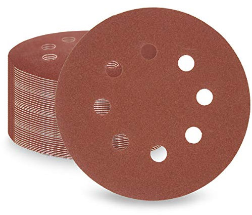 LESNIC 180 Körnung Schleifscheiben 50 Stück, 125mm Schnellwechselscheiben Klett-Schleifpapier für Elektroschleifer, Zuverlässige Haftung auf den Schleifgeräten