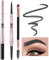 Mihqy Augenbrauenstift, mit Augenbrauenpinsel, Double Ended Precision Waterproof Brow, Professional Makeup Augenbrauenstift, Wasserdicht Langanhaltend Augenbrauenstift （2PCS,Grey）