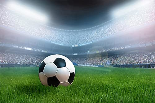 A.S. Création Fototapete Jugendzimmer Grün | Kinderzimmer junge Weiß Soccer 4.00 m x 2.67 m Grün Weiß Schwarz