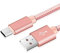 NWNK13 USB C Cable Type C Fast Charging Cable for Motorola E7i Power/Moto E7 / Moto E7 Plus Nylon Braided Android Phone Charger Lead Wire Sync Cord for Moto G50 / G20 (Rosepink, 3m)