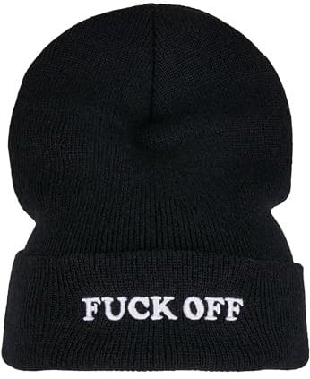 Mister Tee Unisex Fuck Off Beanie Black/White, one Size