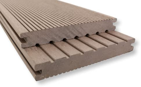 Gartenwelt Riegelsberger WPC Terrassendiele Vollprofil 20x145 mm Braun Länge 170 cm Terrassen Dielen