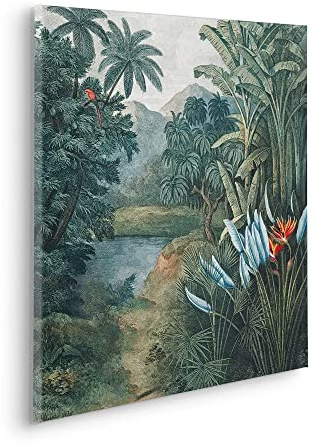 Komar Keilrahmenbild im Echtholzrahmen - Exotic Empire - Größe 60 x 60 cm - Wandbild, Kunstdruck, Wanddekoration, Design, Wohnzimmer, Schlafzimmer